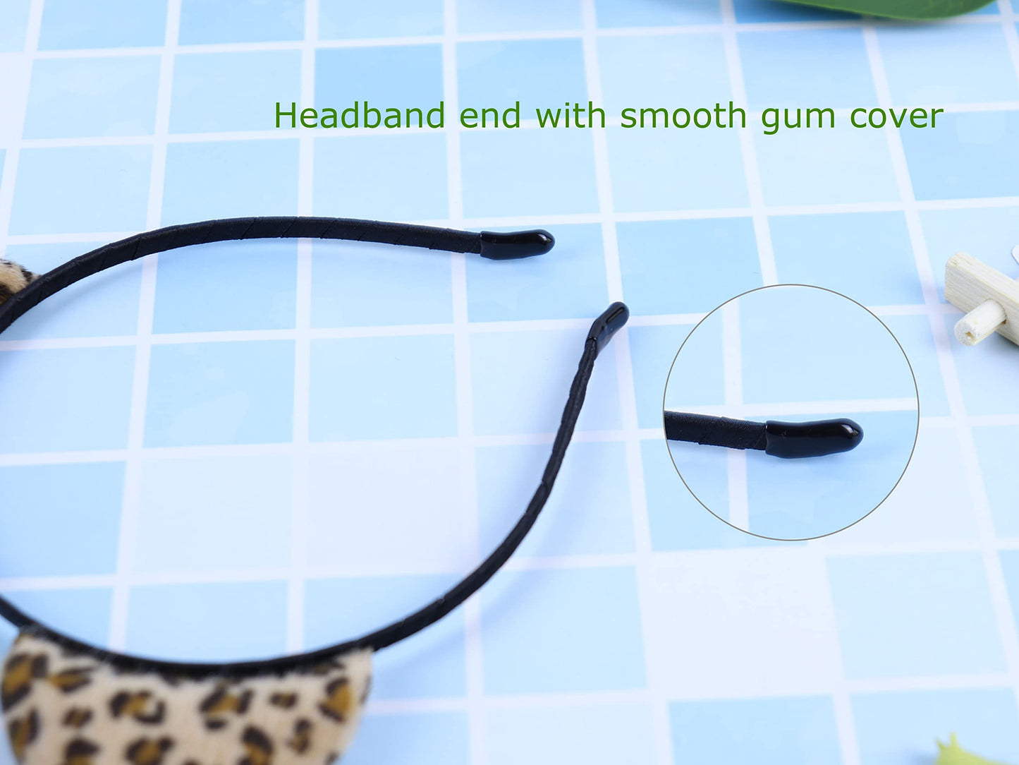 Bonnie Z. Leonardo Leopard Cat Ear Headband Furry Padded Leopard Ears Cat Leopard-F