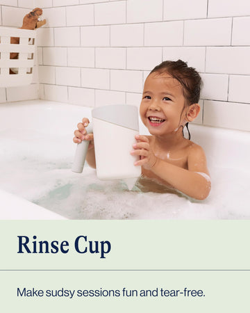 Lalo Bath Rinse Cup - Handle For Easy Grip, Tear-Free Baby Bathing, Flexible Lip, Non-Toxic, Soft Edge, Lightweight Bath Cup For