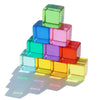Candywood Rainbow Acrylic Gem Cubes Blocks Children Educational Sensory Training Crystal Toys Baby Learn Color Light Shadow Stac