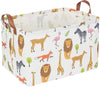 Clocor Kids Storage Basket,Collapsible Woodland Jungle Forest Printed Storage Bin,Rectangular Waterproof Gift Box With Handles,B