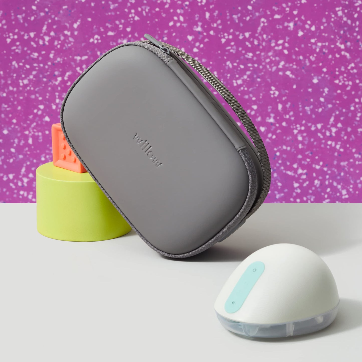 Willow Breast Pump Carrying Case, Grey, Use With Hands Free Wearable Breast Pumps, Ultra Durable Hard Shell Breast Pump Case Wit