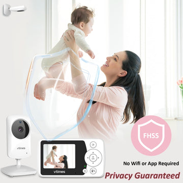 Vtimes Baby Monitor With Camera And Audio, Video Baby Monitor No Wifi Night Vision, 2.4' Lcd Screen Portable Baby Camera Vox Te