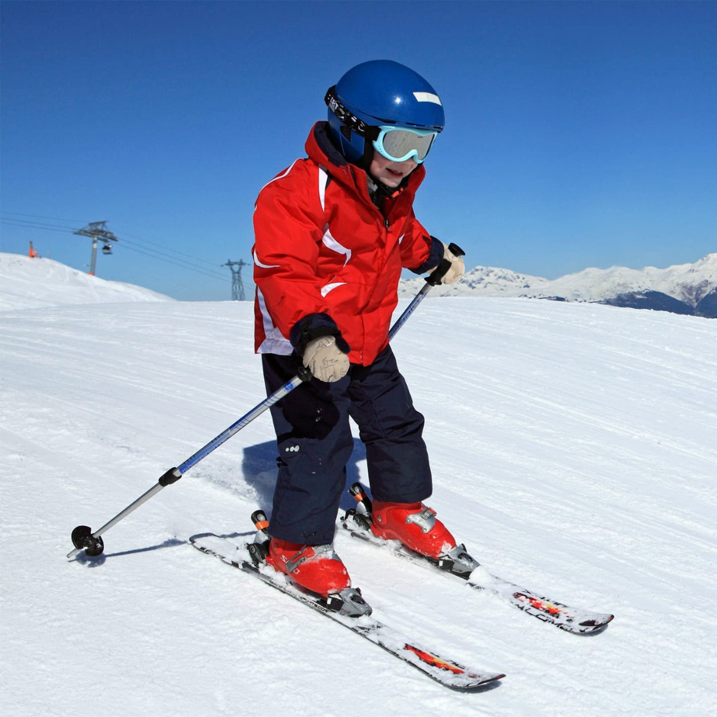 Fynnsure Toddler Mittens Lined Fleece Snow Gloves For Boys Girls Kids Winter Ski Gloves Baby Mittens Khaki 2-4 Years