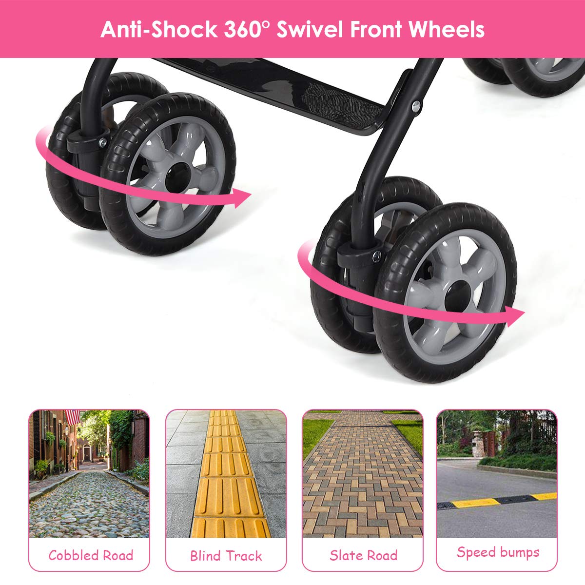 Baby Joy Lightweight Stroller, Compact Travel Stroller, Infant Stroller W/Adjustable Backrest & Canopy, Cup Holder, Storage Bask