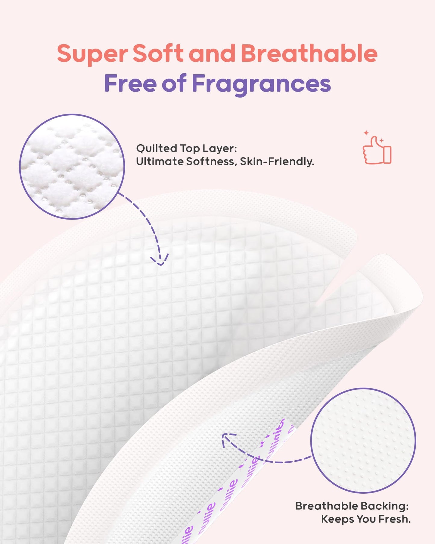 Nuliie Super Absorbent & Featherlight Disposable Nursing Pads 150 Count, Stay Dry, Soft & Breathable Breast Pads For Leaking Mil