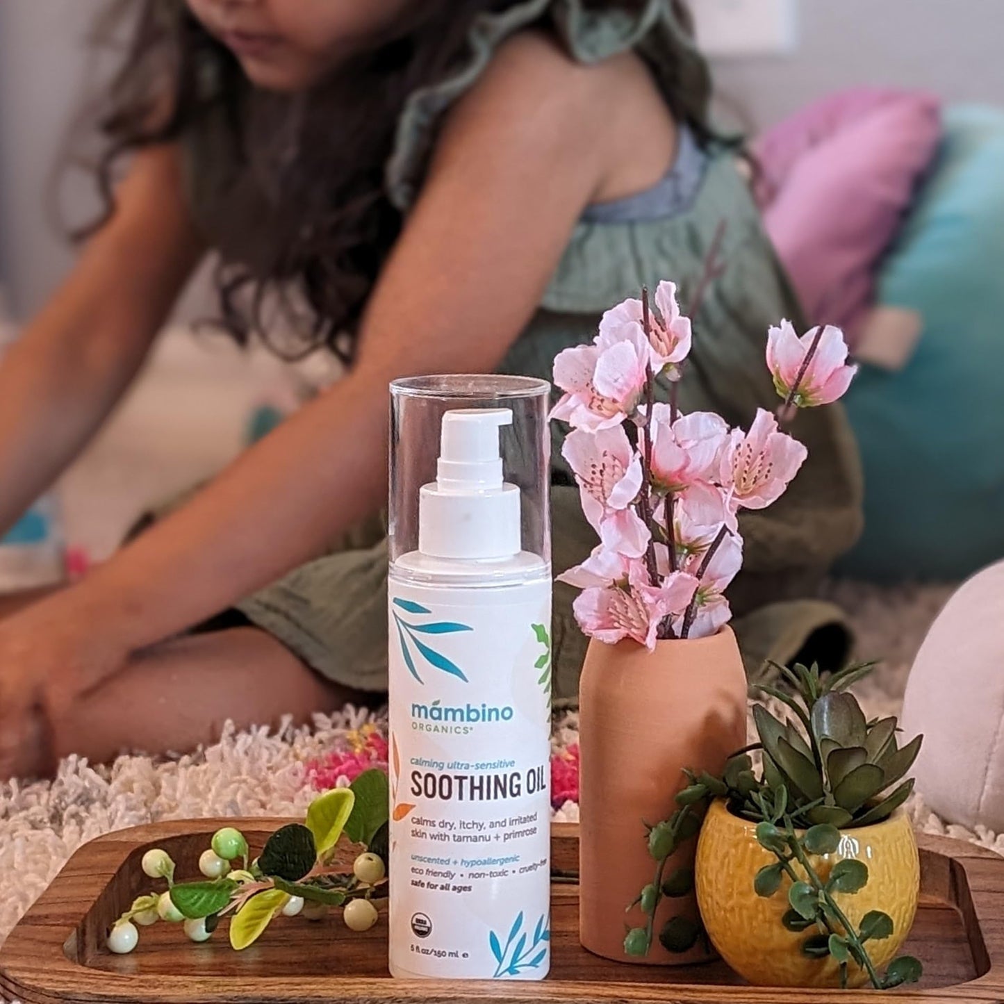 Mambino Organics Soothing Baby Oil - Organic, Unscented Oil With Jojoba & Evening Primrose - Gentle For Hair & Dry, Irritated, I