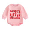 Fiomva Valentines Day Baby Girl Outfit Newborn Bubble Romper Toddler Crewneck Sweatshirt Infant Cute T Shirt Clothes (C1 Daddy'S