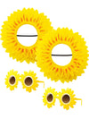 Dingion 2 Sets Funny Sunflower Costume Headgear Sunflower Glasses and Hat Performance Props for Festival Adults Party Easter Cos