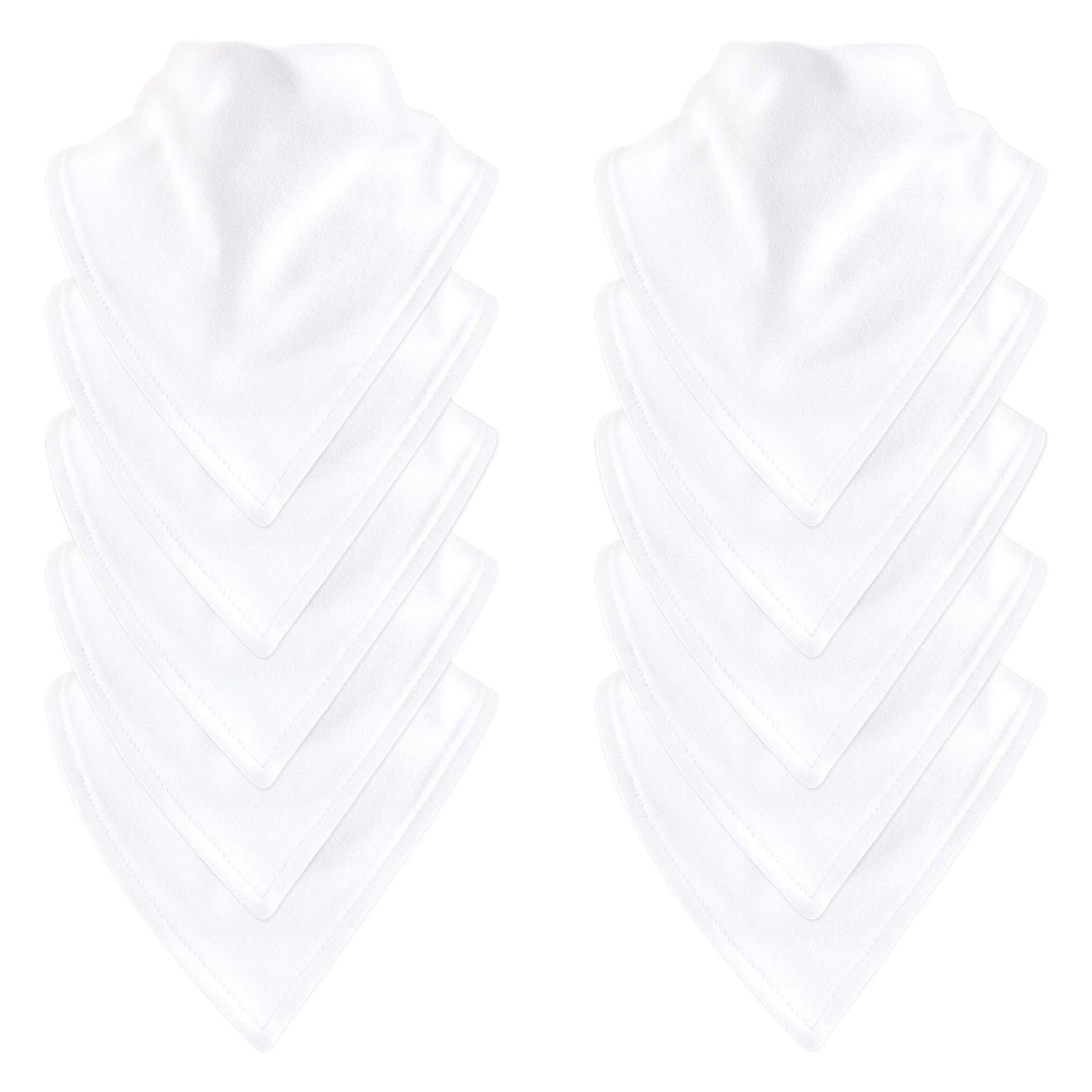 Touched By Nature Unisex Baby Organic Cotton Bandana Bibs, White, One Size