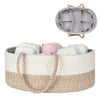 Maxgoods Baby Diaper Caddy Organizer -100% Cotton Baby Basket Bin With Removable Divider -Portable Tote Bag Storage Basket For B