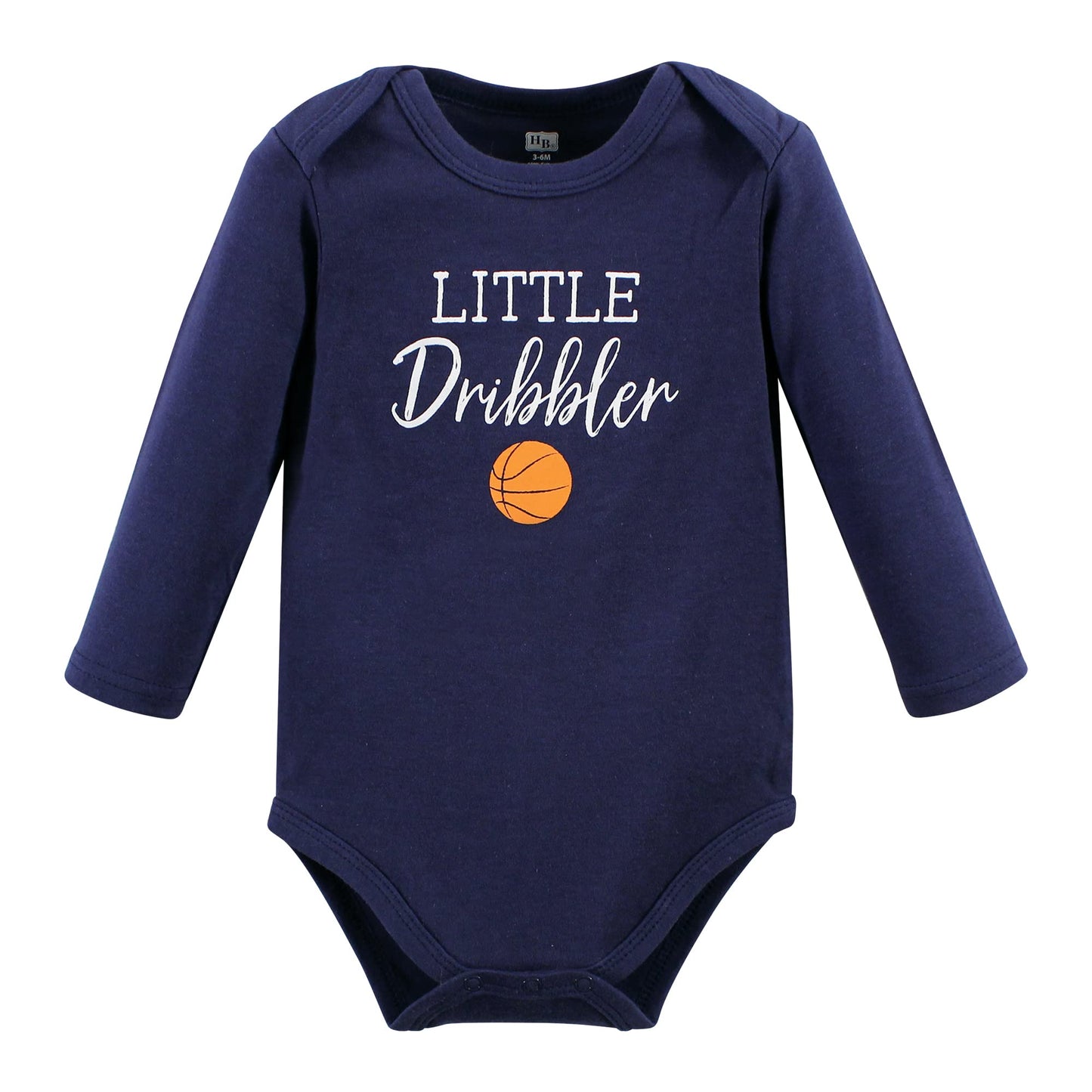 Hudson Baby Unisex Baby Cotton Long-Sleeve Bodysuits, Basketball, 9-12 Months