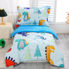 Wowelife 4 Pieces Toddler Bedding Sets For Boys Blue Toddler Bed Sheets Sets Kids Dino Toddler Comforter Set Soft Breathable Wit