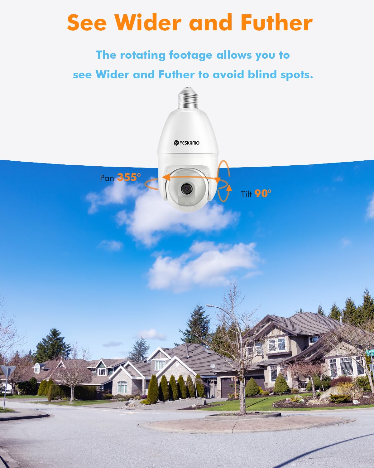 Light Bulb Security Camera -5G&2.4Ghz 5Mp Hd Wifi 6 Home Baby Monitor, Security Cameras Wireless Outdoor Indoor, Night Vision, 2