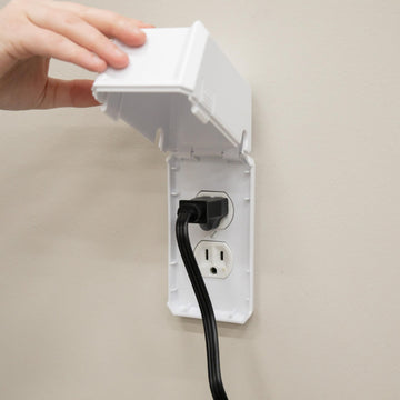 Home Safety White Outlet Cover Box, Award-Winning Brand, Child Safety, Includes Cover For Outlet Or Light Switch, White