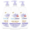 Baby Dove Calming Moisture Sensitive Skin Night Time Wash, 3 Pack Hypoallergenic and Tear-Free Bath Wash, Scented, Suitable for
