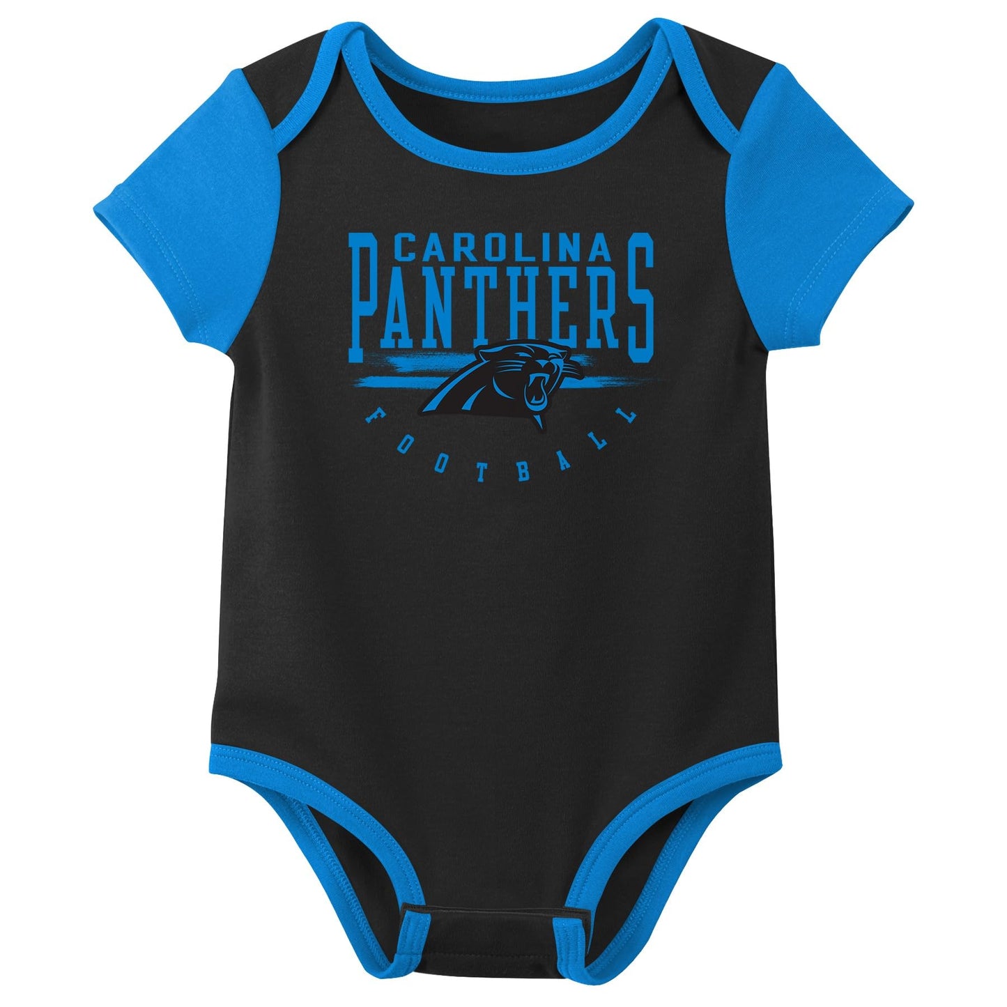 Outerstuff Nfl Newborn Baby And Infant Short Sleeve Bodysuit Variety 3-Pack - Carolina Panthers, 12M