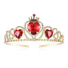 Queen Of Heart Crown Evie Descendants 3 Crown Halloween Costume Headdress Queen Of Hearts Gold Tiara For Kids Girls Women