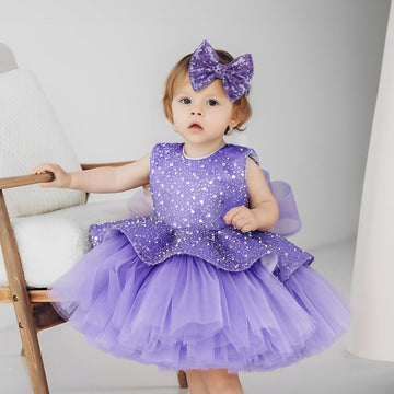 Lanmerry Hair Clip With 5 Inches Sequins Large Bow Alligator Hair Accessory For Girls, Women, Teens, Babies Gift, Deep Purple