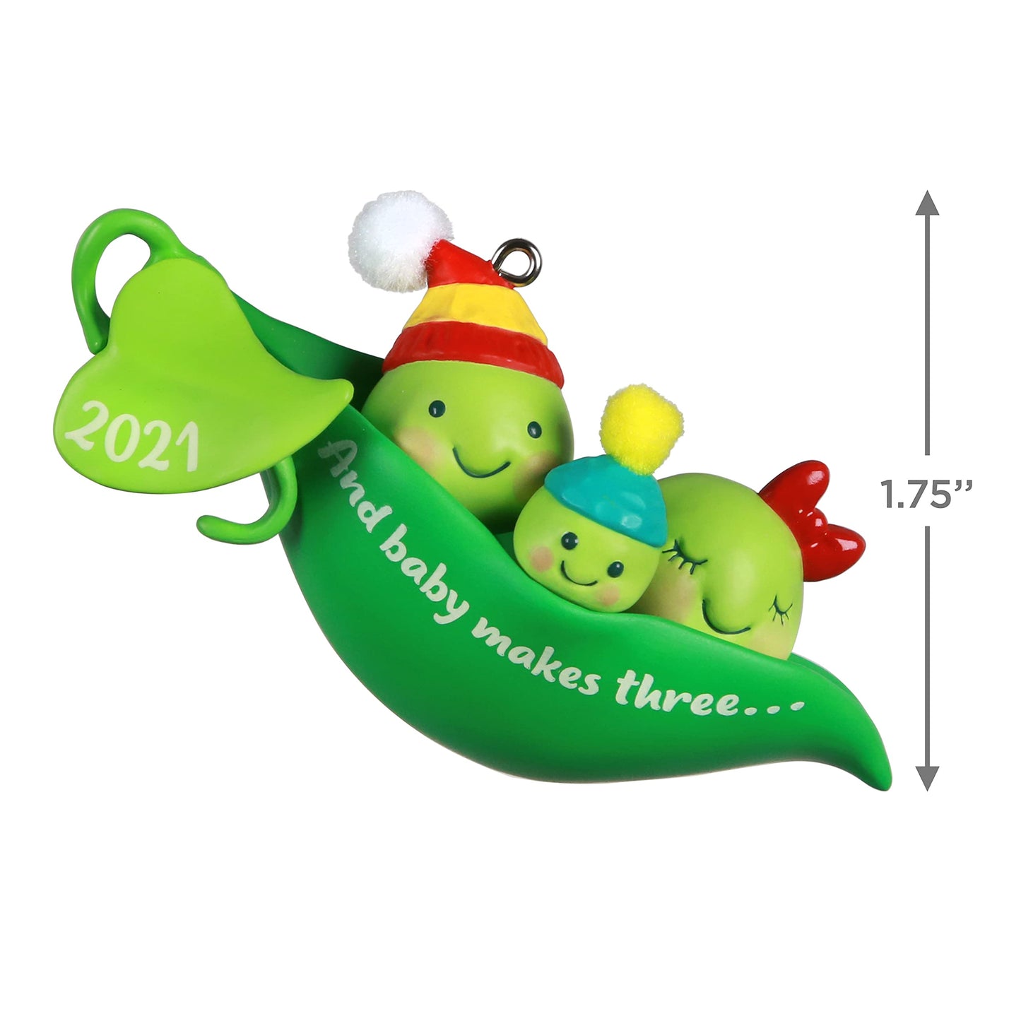 Hallmark Keepsake Christmas Ornament, Year Dated 2021, Baby Makes Three Peas
