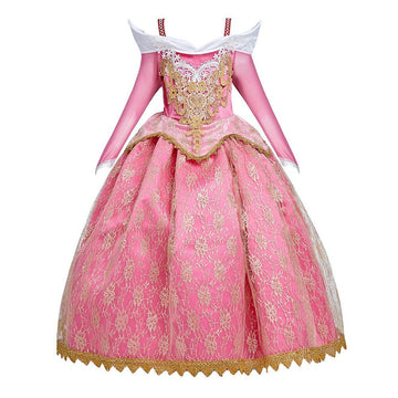 Myrisam Girls Fancy Princess Sleeping Beauty Lace Dress Halloween Costume Birthday Cosplay Party Dress Up Outfit W/Accessories 7