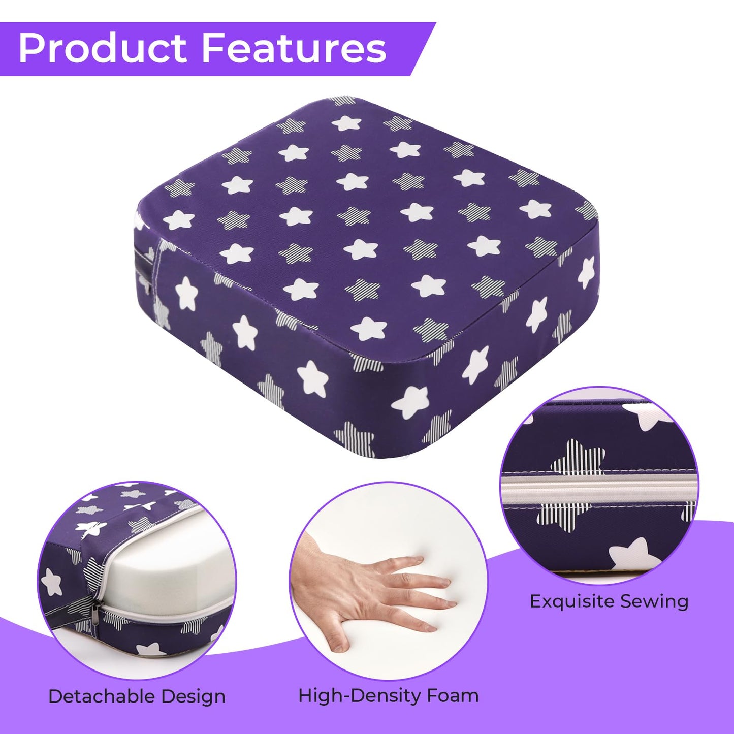 Toddler Booster Seat For Dining Table, Portable Kids Booster Seat For Kitchen Chair, Increasing Toddler Chair Booster, Pu Anti-S