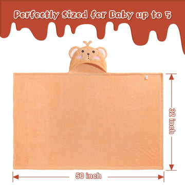 Wodhoy Toddler Towels For Boy, 2 Pcs 50'X32' Hooded Baby Towels Boy,Thick Absorbent Bath Towels For Kids, Coral Fleece Animal