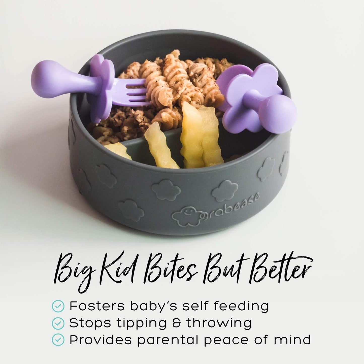 Grabease Baby Bowls Silicone Bowls For Toddler Baby Feeding Divided Bowl, Dishwasher And Sterilizer Safe, Teal