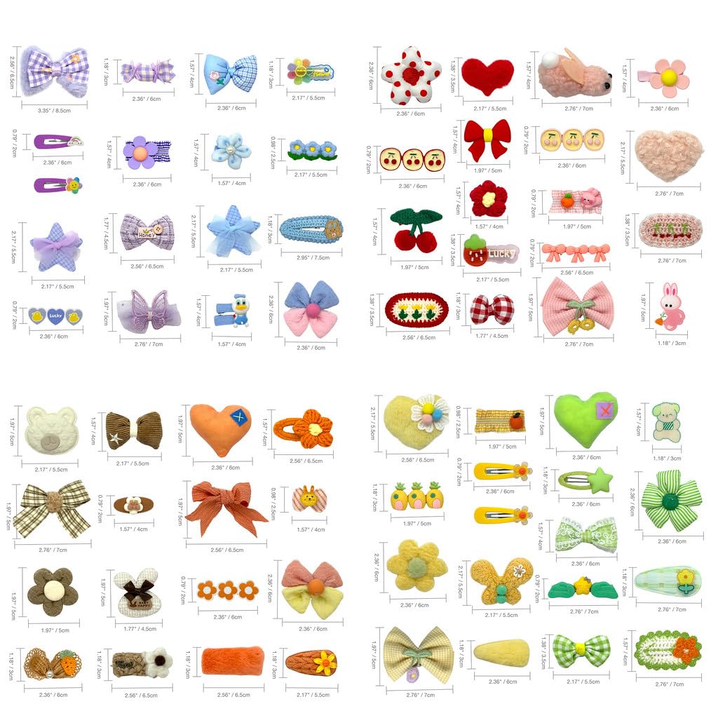 Hair Clips For Girls 69 Pcs Bundle No Slip Assorted Barrettes For Kids Bows Cute Hair Accessories For Little Girls Teens Toddler
