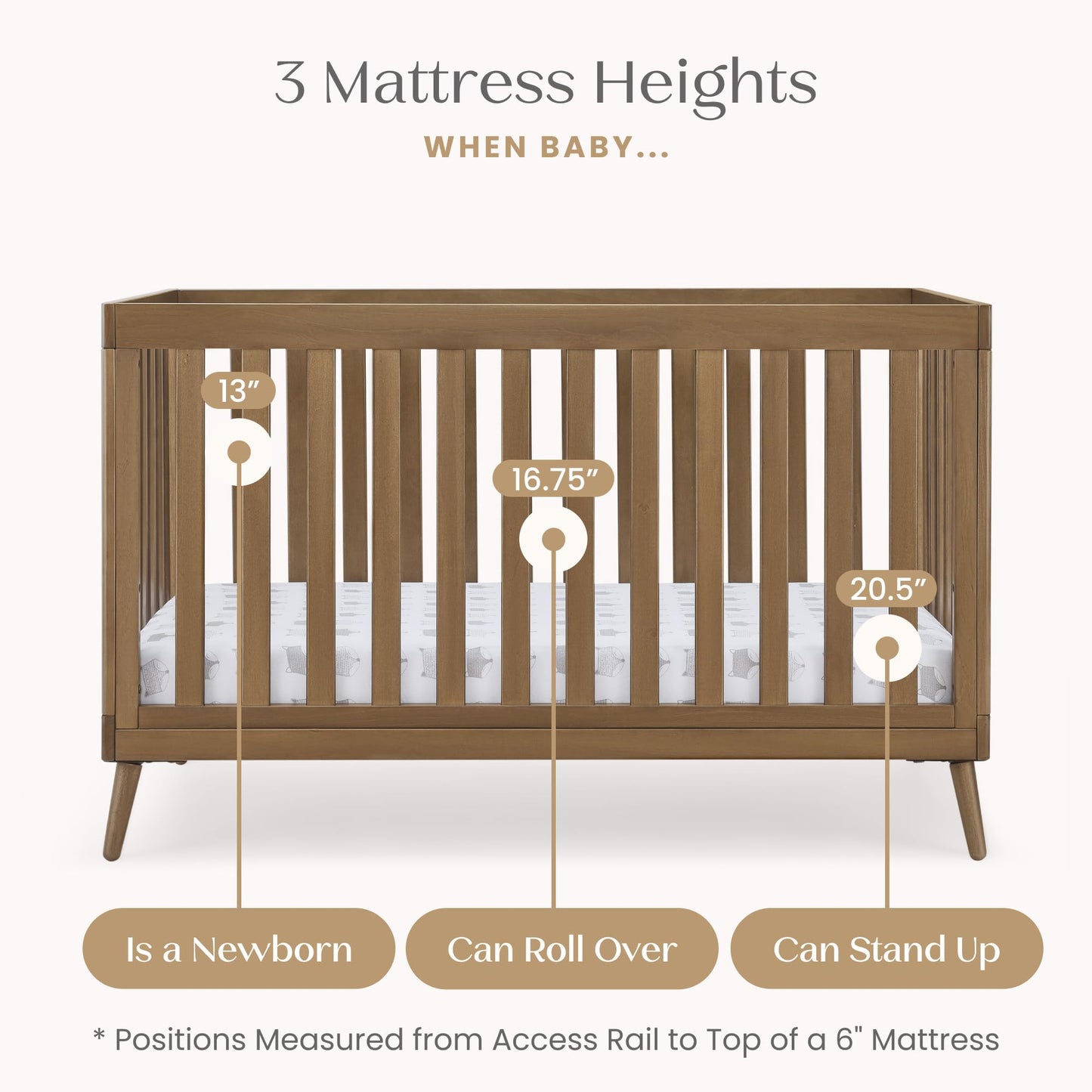 Delta Children Essex 4-In-1 Convertible Crib - Greenguard Gold Certified, Chestnut