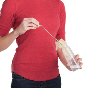 Redecker Baby Bottle Brush With Pig Bristles And Steel Wire And Beechwood Handle, 12-1/2-Inches, Set Of 2 - Baby Bottle Brush Na