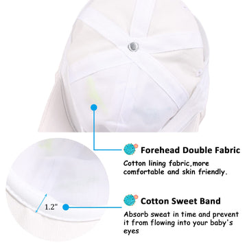 Bamery Toddler Baseball Hat For Boys&Girls Baby Baseball Cap Embroidery Dinosaur Kids Hat For 2-6T (Dinosaur White, 2-6T)