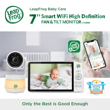 Leapfrog Lf930Hd Baby Monitor, 7 720P Hd Display,Video Baby Monitor With Camera And Audio, 1080P Smart Remote Access,360 Pan