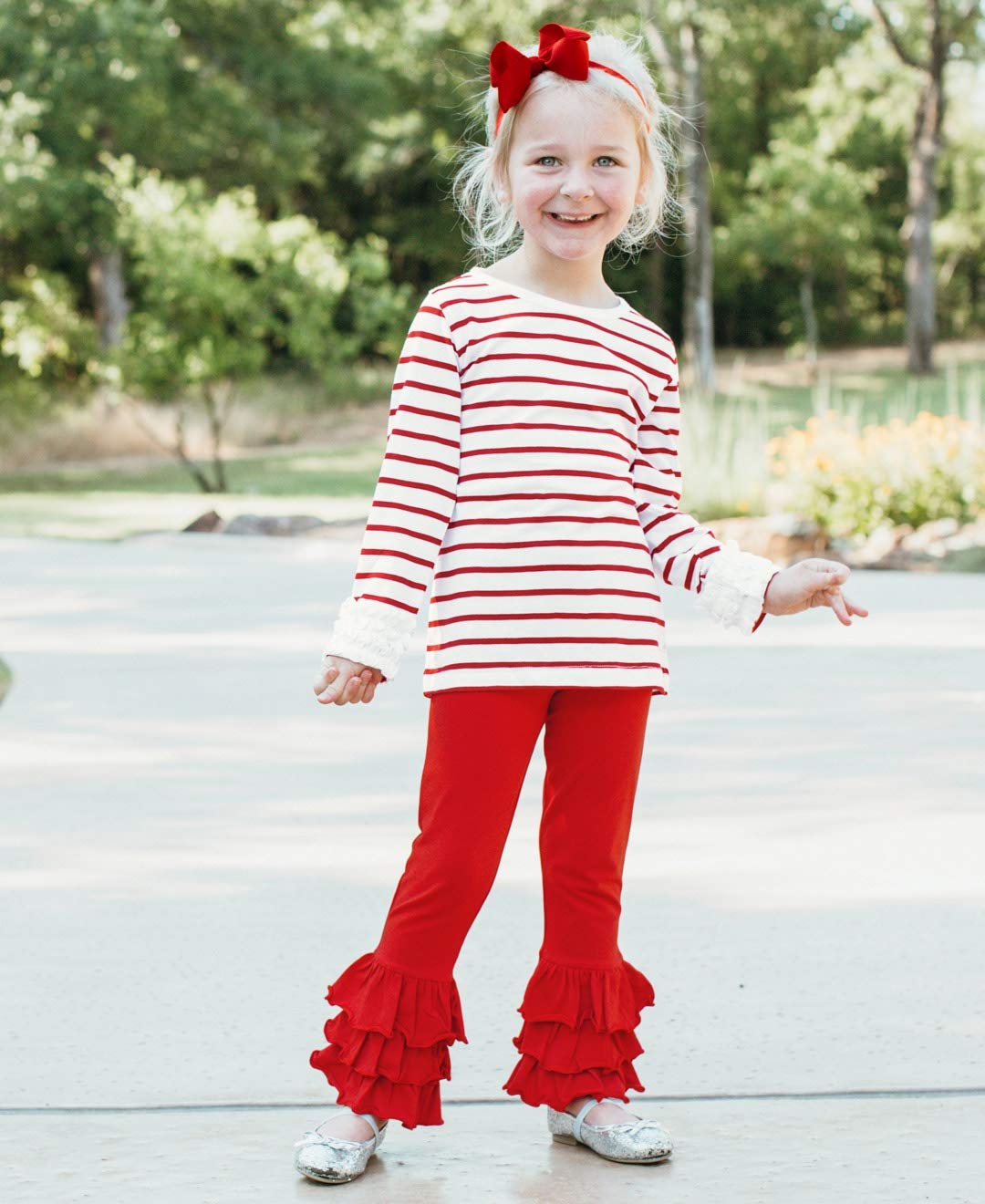 Rufflebutts Girls Red Bow Headband - One Size