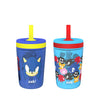 Zak Designs Sonic The Hedgehog Kelso Toddler Cups For Travel Or At Home, 15Oz 2-Pack Durable Plastic Sippy Cups With Leak-Proof
