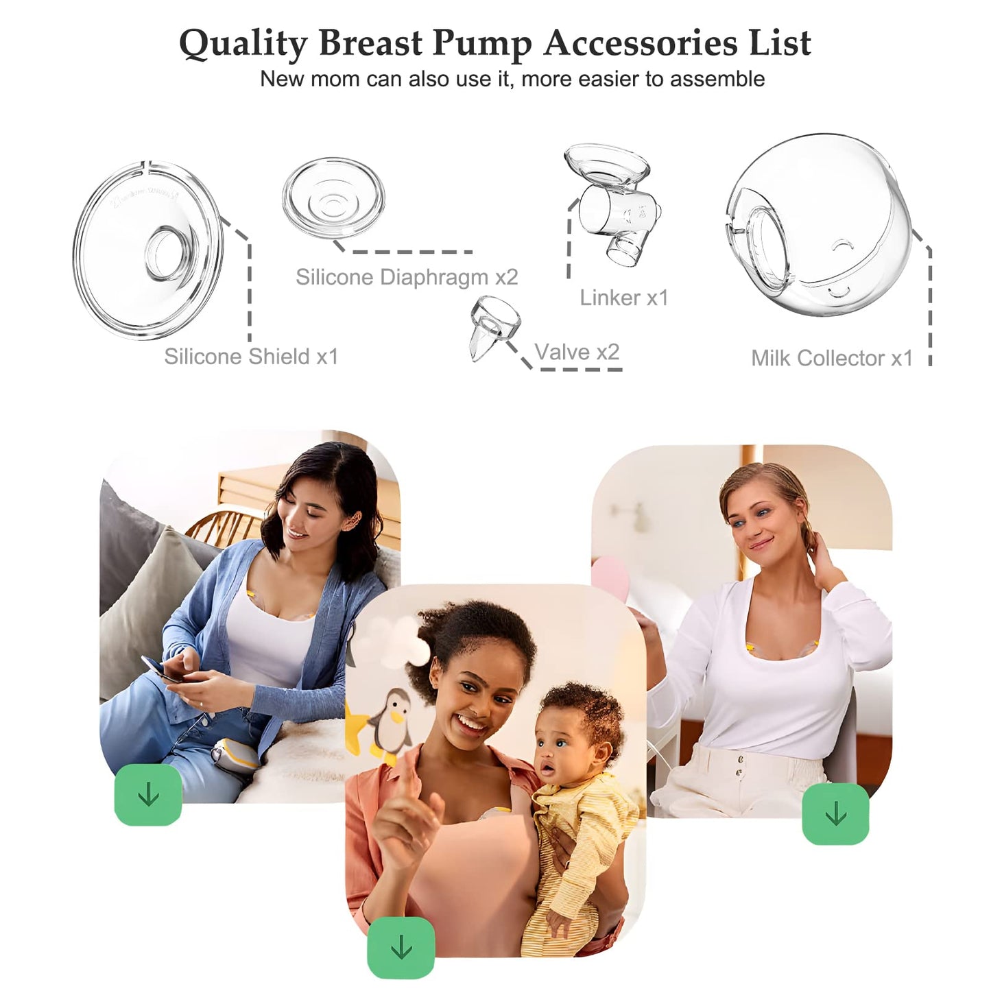 Pdfans Wearable Breast Pump Parts Milk Collector Cup Accessories 24Mm Compatible With Momcozy/Tsrete S9/S10/S12 Pump Replacement