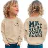Boutikome Valentines Day Sweatshirt Toddler Baby Boy Mr. Steal Your Heart Shirts Long Sleeve Pullover Spring Tops Clothes(Beige,