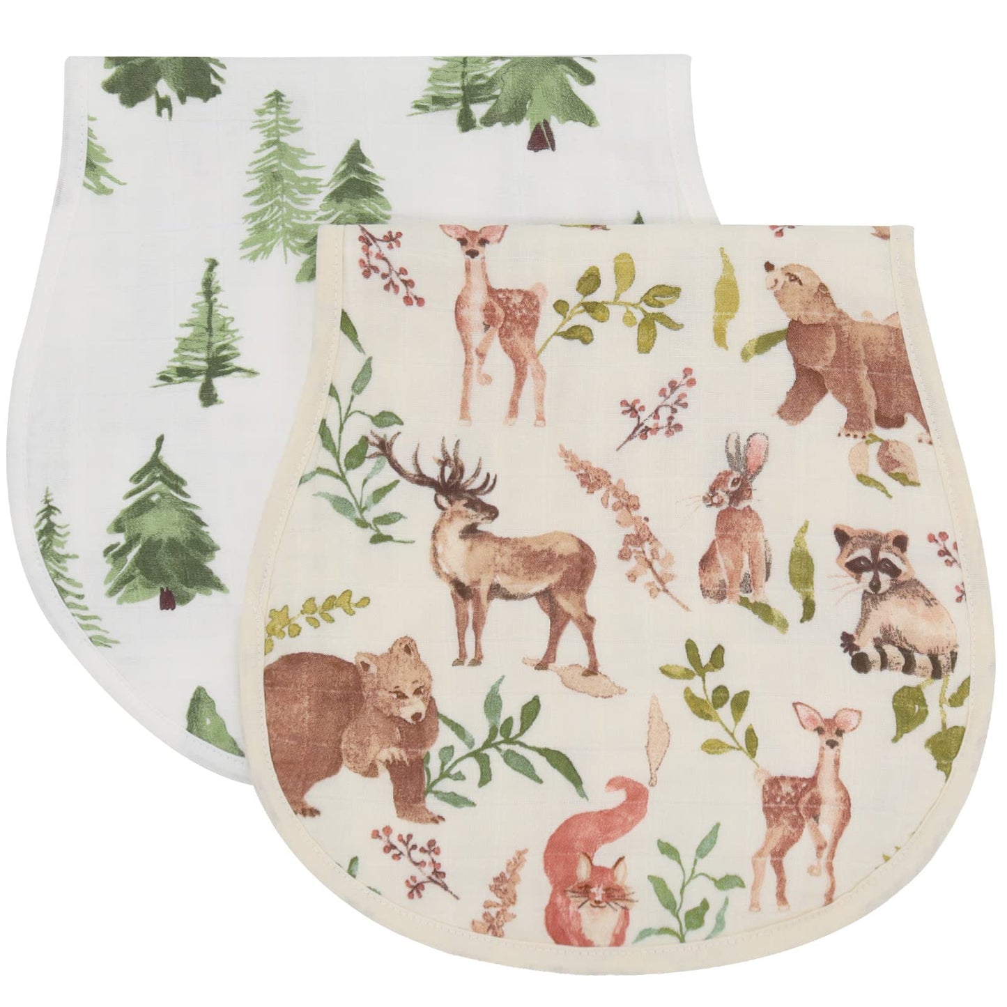 LifeTree Muslin Baby Burp Cloths - Soft 2 Pack Viscose from Bamboo Cotton Large 22 by 10 Absorbent Milk Spit Up Rags - Burpi