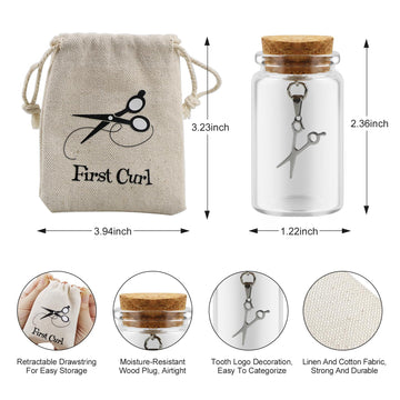 First Curl Baby Teeth Keepsake Box First Haircut Keepsake Holder For Boys And Girls Glass Bottle Glass Bottle(Lanugo Bottle)