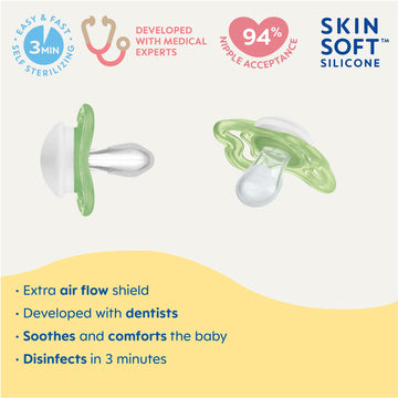 Mam Mini Air Pacifiers Sensitive Skin 0-6 Months, Best For Breastfed Babies, Girl, 0-6 (Pack Of 2)