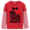 Toddler Boy Girl Valentine'S Day Shirt Mr Steal Your Heart Cotton Long Sleeve Tee Kids Boy Valentine'S Day Top 3T