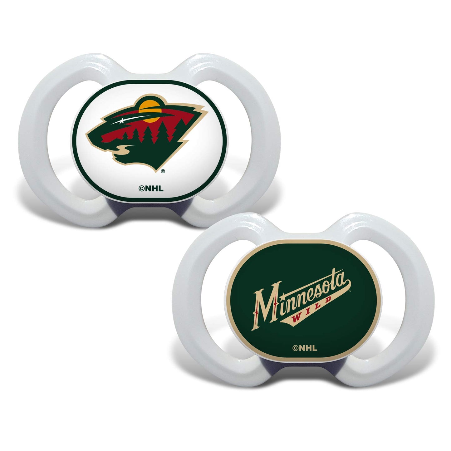 Baby Fanatic Baby Pacifier 2-Pack - NHL Minnesota Wild, Officially Licensed, BPA Free