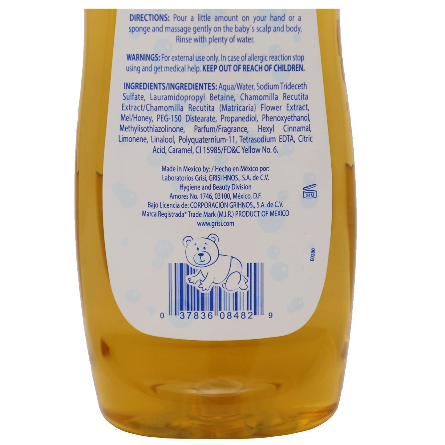 Ricitos De Oro 2-In-1 Baby Hair And Body Wash, Hypoallergenic Tear Free Body Wash And Shampoo With Chamomile And Honey, Cleansin