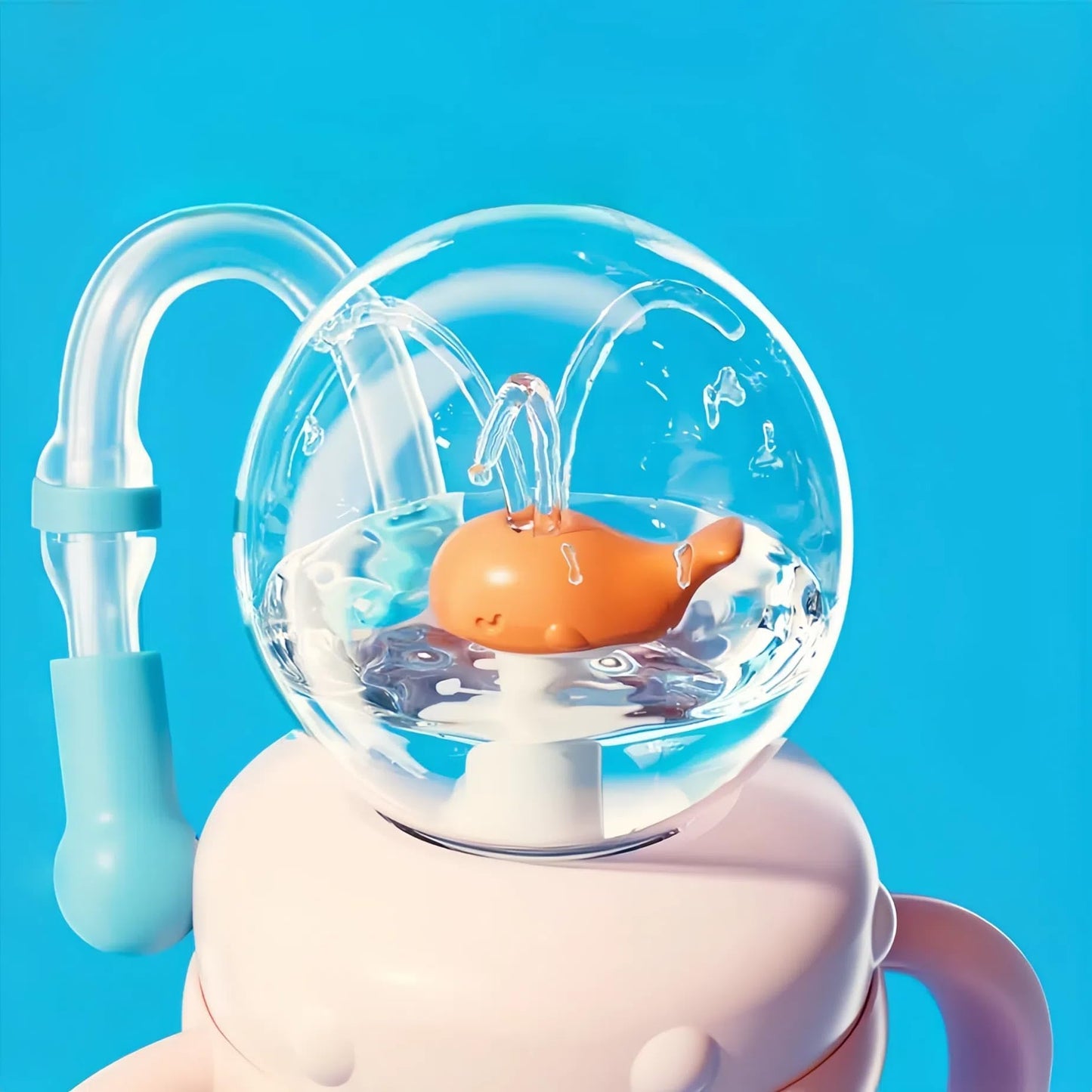 Fragrantgarden Drinking Cup With Whale Squirt, Weighted Sippy Cups With Adjustable Straps, 300Ml Whale Water Cups With Silicone