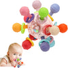 Tec Tavakkal Silicone Baby Teether Ball Toy, BpaFree Sensory Teething Toy For 3+ Months, Soft Chewable Textured Teether With Ra