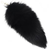 Forssils Real Fox Tail Fluffy Furry Fox Fur Tail Keychain Black Red White Fox Tail Fur Cosplay Toy For Kids (Black)