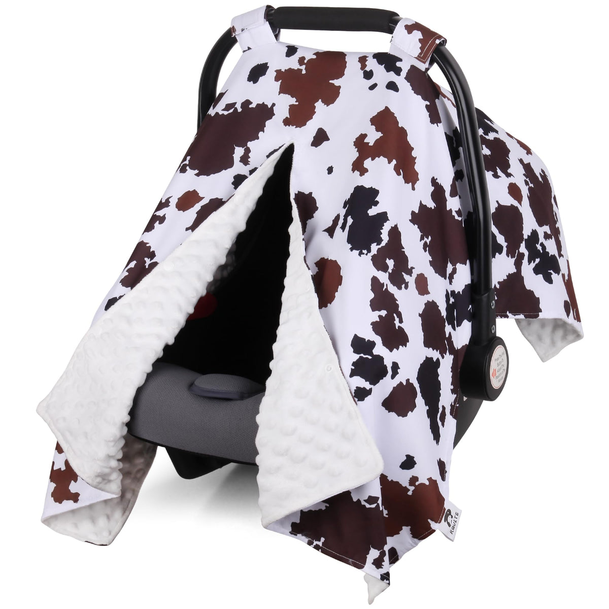 Rquite Car Seat Cover Baby, Carseat Covers Baby Boy, Minky Infant Car Seat Cover Winter, Peekaboo Opening Car Seat Canopy, Multi