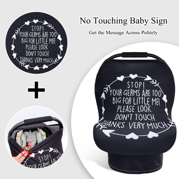 Car Seat Covers For Babies, Nursing Breastfeeding Cover Infant Carseat Canopy, Soft Stretchy Carrier Cover For Stroller High Cha
