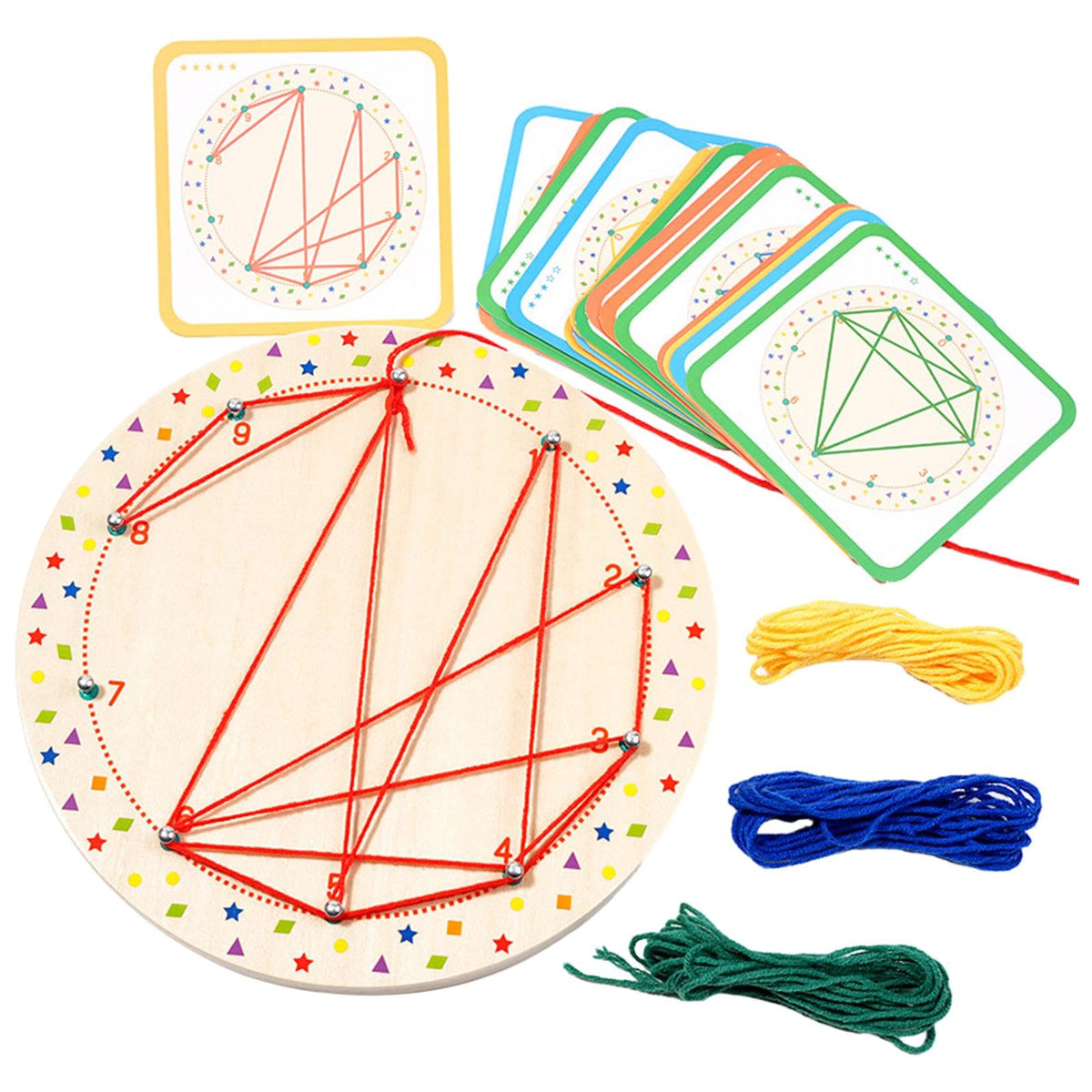 ATORSE Kids Lacing Threading Toy Preschool Learning Shape Lacing Projects for Kids