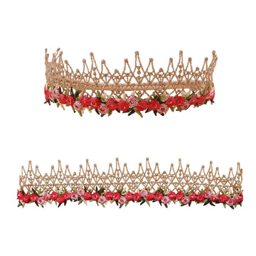 Mligril Baby Girl Nylon Headbands Flower Hair Bows Accessories-Elastic Hair Band Crown Handmade Floral Wraps Birthday Christmas