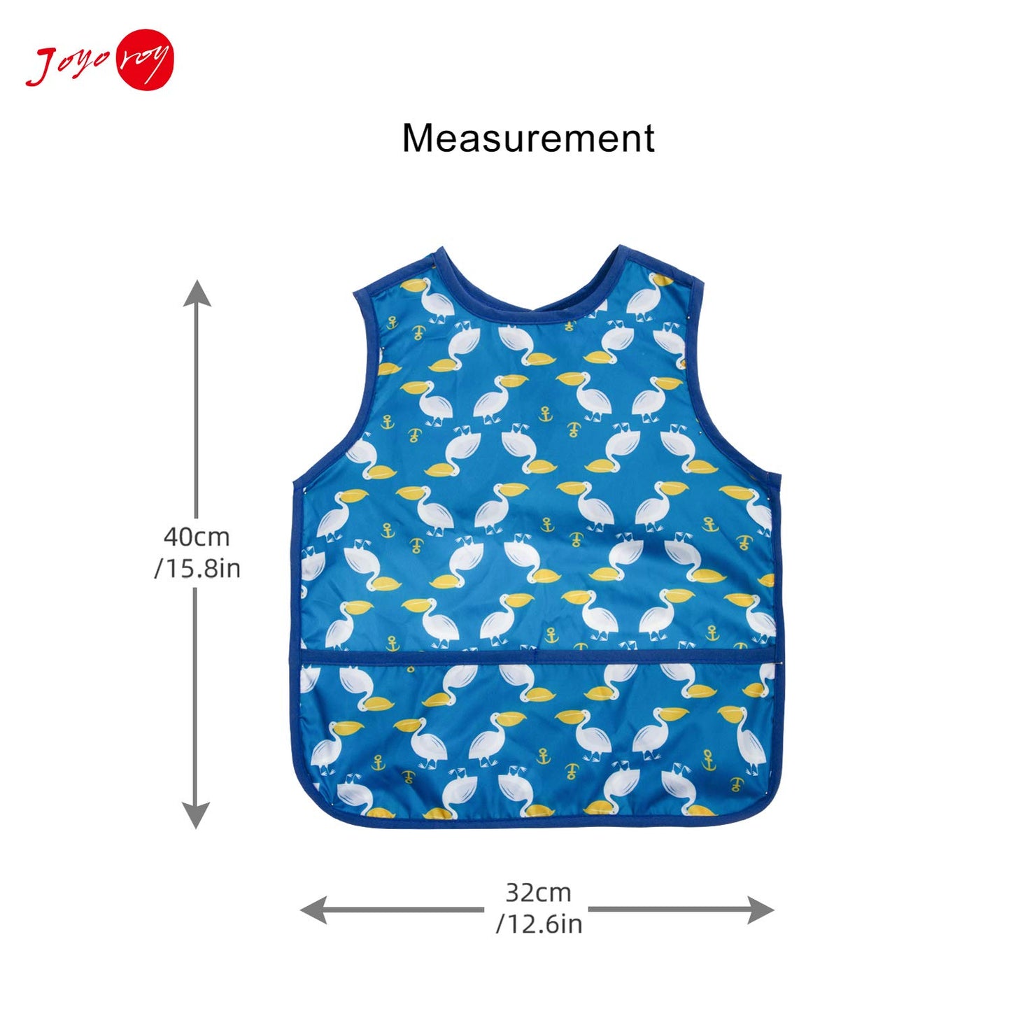 Joyo Roy Mess Proof Baby Bibs For Eating Waterproof Toddler Bibs 1-3 Years Soft Machine Washable Sleeveless Baby Smock Bib For B